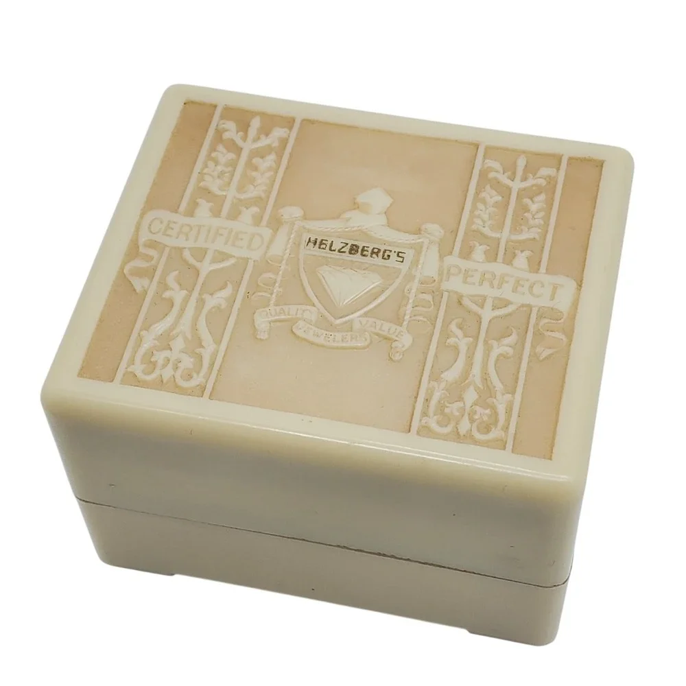 Helzberg Ring Box Cream Deco Certified Perfect Vintage Jewelry Gift Presentation